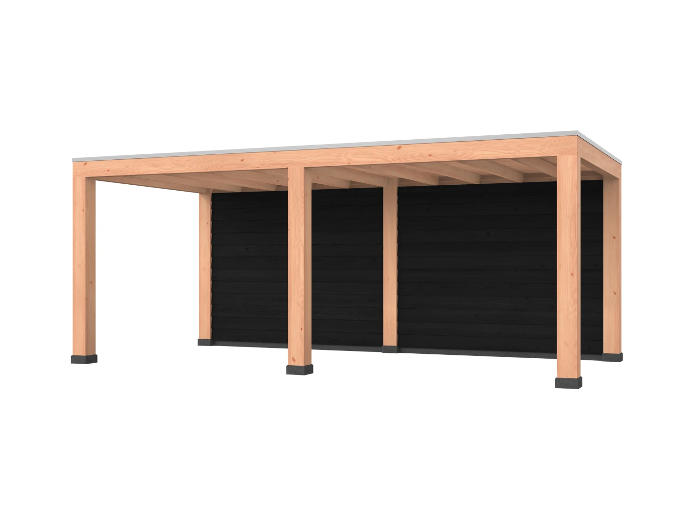 Douglas overkapping, 600 x 300, met zwarte achterwand, Westwood Modern - Afbeelding 1